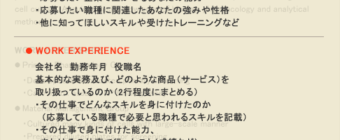 英文職務経歴書（レジュメ）書き方ポイント